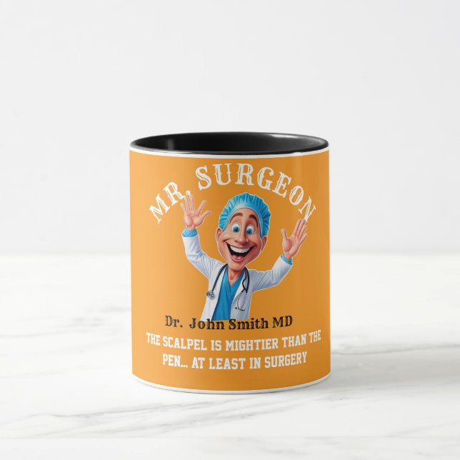 Taza Playful Surgeon Cartoon Artwork for Medical Profes (Centro)
