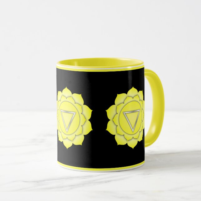 Taza Plexus solar amarillo Chakra Zen Yoga Namaste (Anverso derecho)