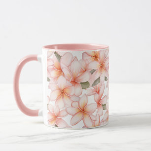 Taza Plomería floral Pastel Rosa Frangipani