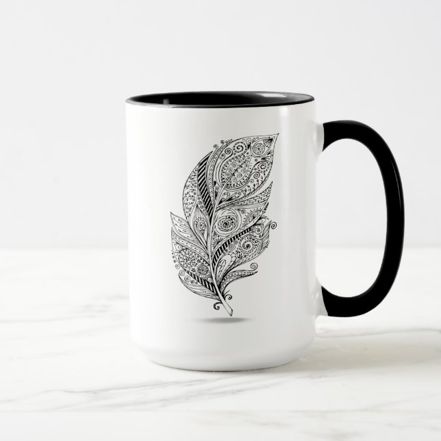 Taza Pluma tribal inspirada (Derecha)
