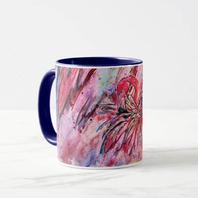 Taza Plumes au rose (Anverso izquierdo)