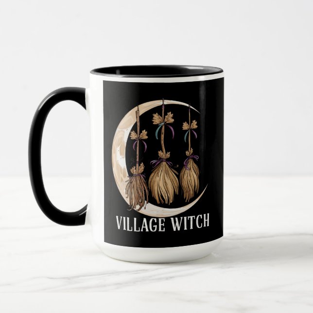 Taza Poblado Bruja ocultación gótica naturaleza Wicca P (Izquierda)