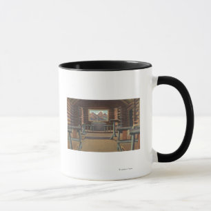 Taza Poca iglesia del registro en la opinión del río
