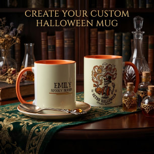 Taza Poción Espeluznante de Esqueleto Retro Personaliza