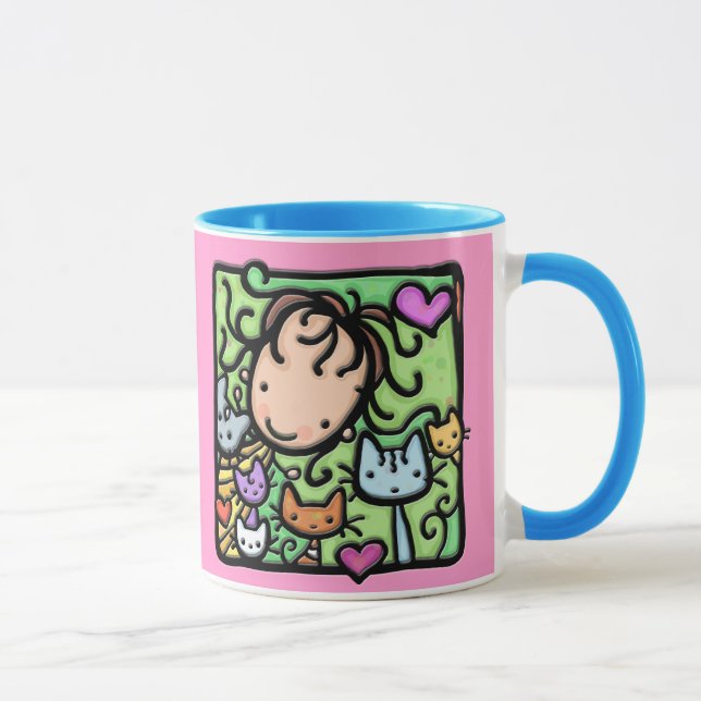 Taza Poco Girlie ama sus gatitos (Derecha)