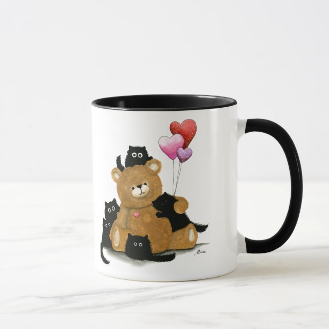 Taza ¿Podemos conservarlo? Oso y gatos de San Valentín  (Derecha)