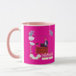 Taza Poder del liderazgo rosa caliente