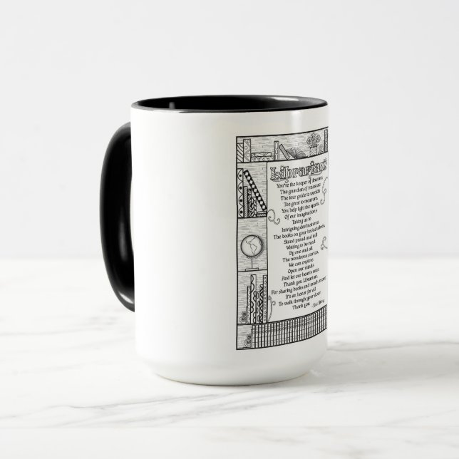 Taza Poema del aprecio del bibliotecario (Anverso izquierdo)