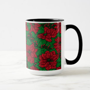 Taza Poinsettia, patrón de Navidades