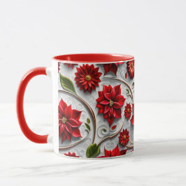 Taza Poinsettia y hojas