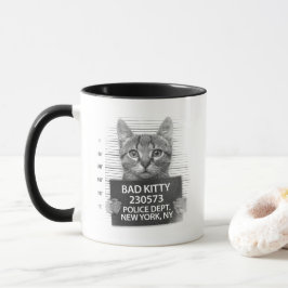 Taza Policía de Bad Kitty arresta foto graciosa café Mu