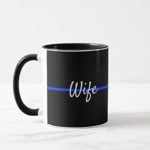 Taza Policía delgada de la Línea Azul apoya a la esposa