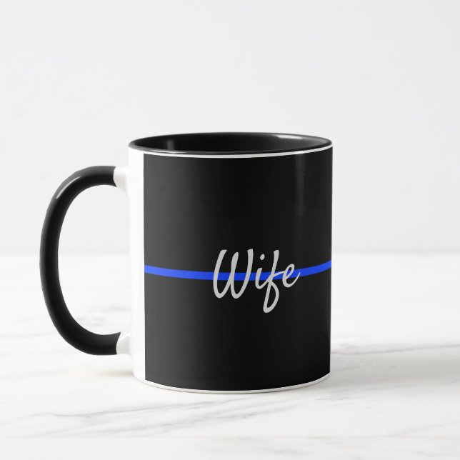 Taza Policía delgada de la Línea Azul apoya a la esposa (Izquierda)