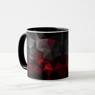 Taza Poligonal, negro y rojo