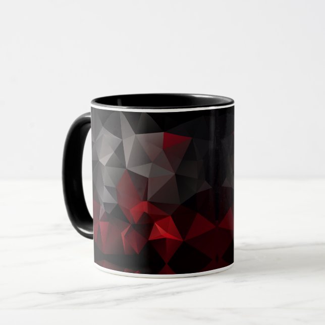 Taza Poligonal, negro y rojo (Anverso izquierdo)