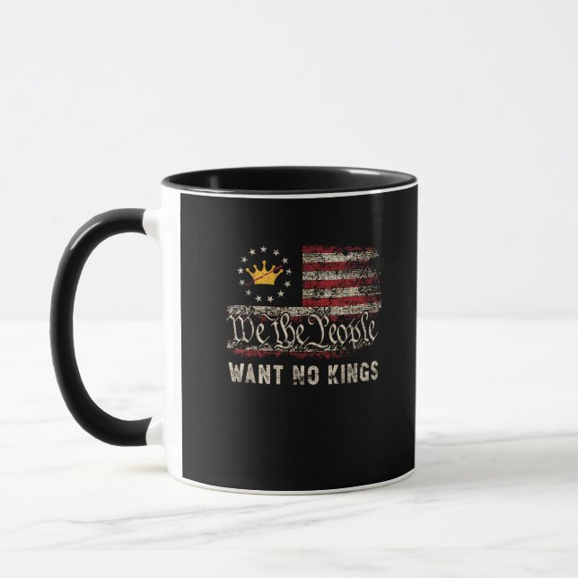 Taza Política Patriótica Protesta No Hay Reyes En Améri (Izquierda)