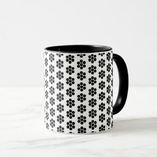 Taza Polka amarillo blanco floral puntos simples