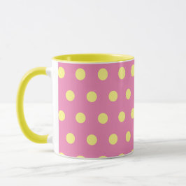 Taza Polka Dot Mug (amarillo rosa y suave)