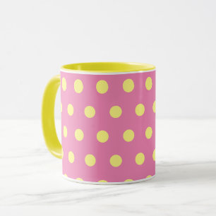 Taza Polka Dot Mug (amarillo rosa y suave)