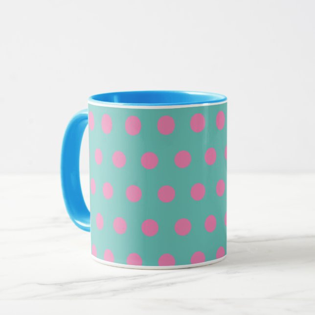 Taza Polka Dot Mug (Aqua & Pink) (Anverso izquierdo)