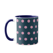 Polka Dot Mug (Azul de medianoche y rosa suave)