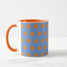 Taza Polka Dot Mug (Denim Blue & Naranja)