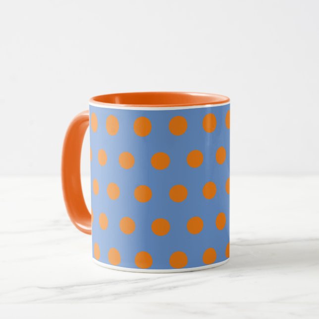 Taza Polka Dot Mug (Denim Blue & Naranja) (Anverso izquierdo)