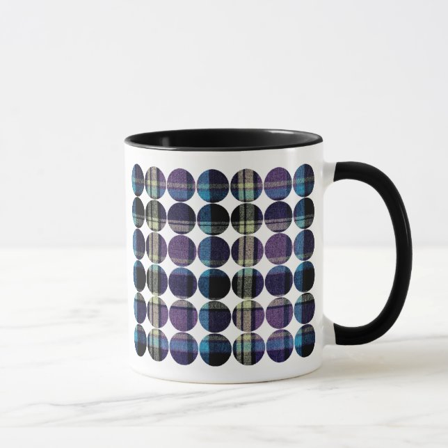Taza Polka Dot Plaid (oscuro) (Derecha)