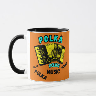 Taza PolKa Polka Polka con música de acordeón