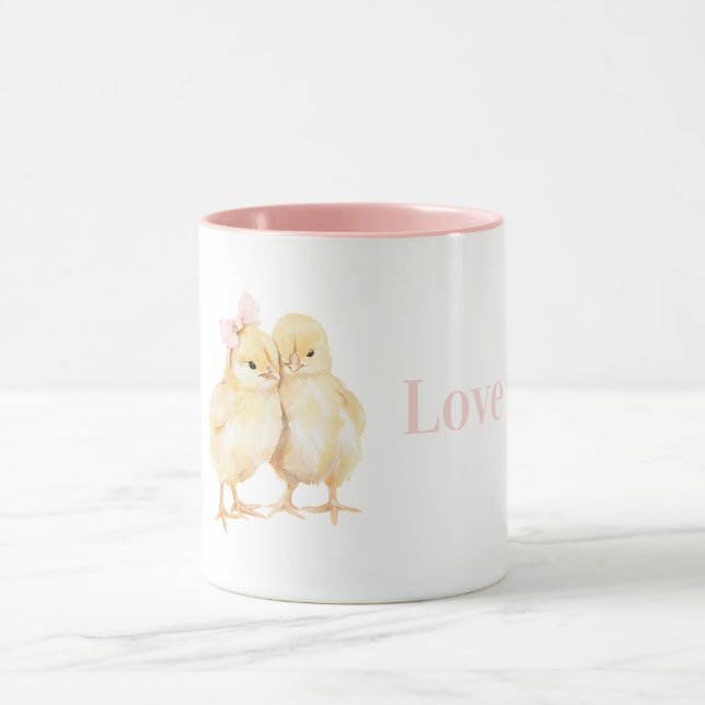 Taza Pollitos Amarillos Adorables Aman (Centro)