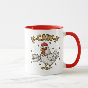Taza Pollo Amante del Café F-CAW-F, Pájaro Divertido FC