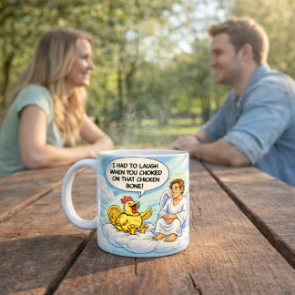 Taza Pollo Ángel en la broma del cielo