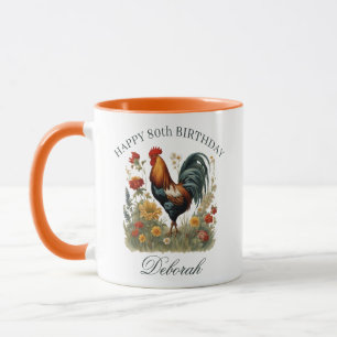 Taza Pollo de granja rústica   Té de cocina Custm Name 