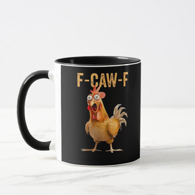 Taza Pollo F-Caw-F Divertido Moderno (Izquierda)