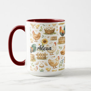 Taza Pollo Lindo Personalizado Animal de Granja