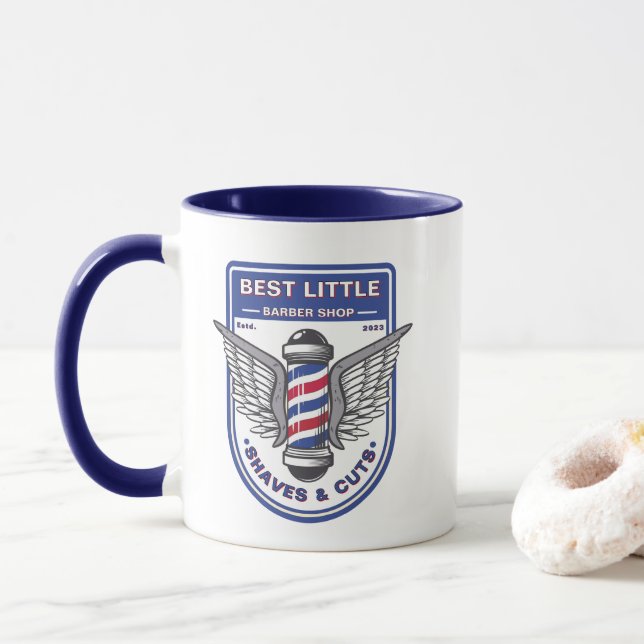 Taza Polo tradicional de la Barbería clásica personaliz (Con donut)