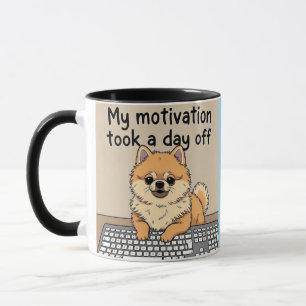 Taza Pomeranian at the Keyboard Mug – Cute Dog Designer