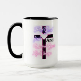 Taza Poner a Dios primero inspirado en la Biblia Faith 