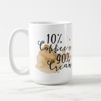 Taza poner crema del café el 90% del 10%
