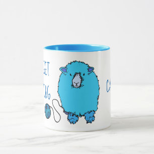 Taza Pongamos a las ovejas personalizados azules person