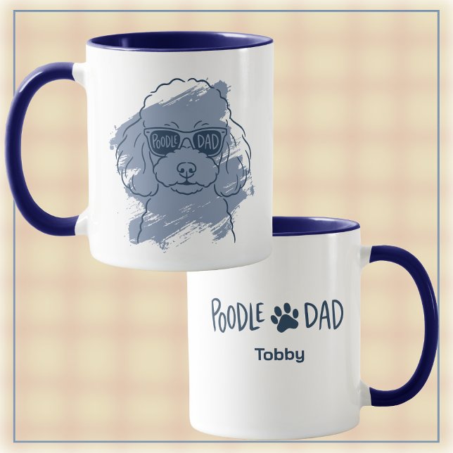 Taza Poodle Dad Mug – Custom Name Dog Lover Gift (Subido por el creador)