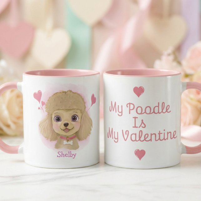 Taza Poodle Valentine Mug | Personalized Pet Lover Gift (Subido por el creador)