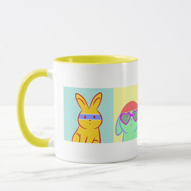 Taza Pop Art Cute Rabbits (Izquierda)