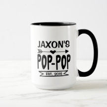 Pop Mug con el nombre y el año de nacimiento de un