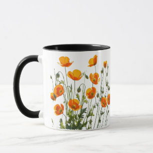 Taza Poppies californianos/galeses. Regalo del Día de l