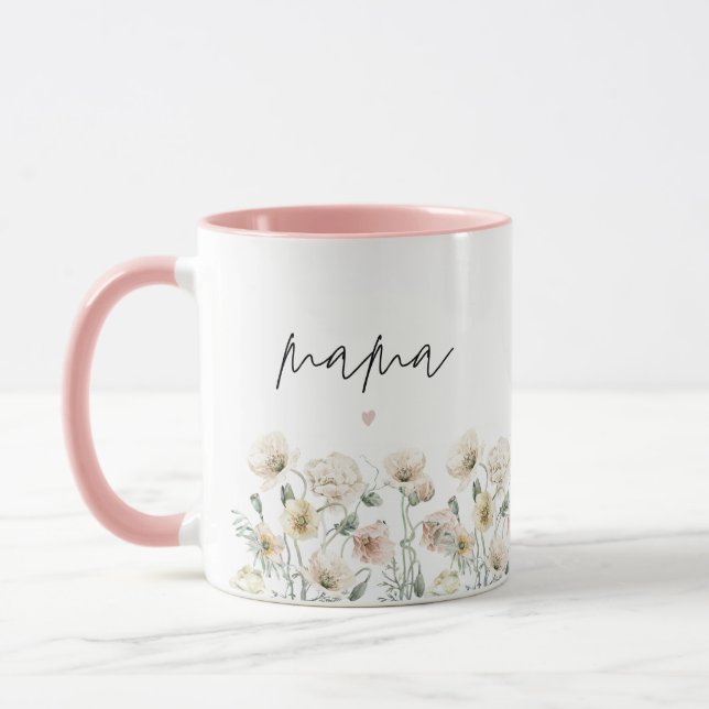 Taza POPPY Cute Pastel Flor Silvestre Mamá (Izquierda)