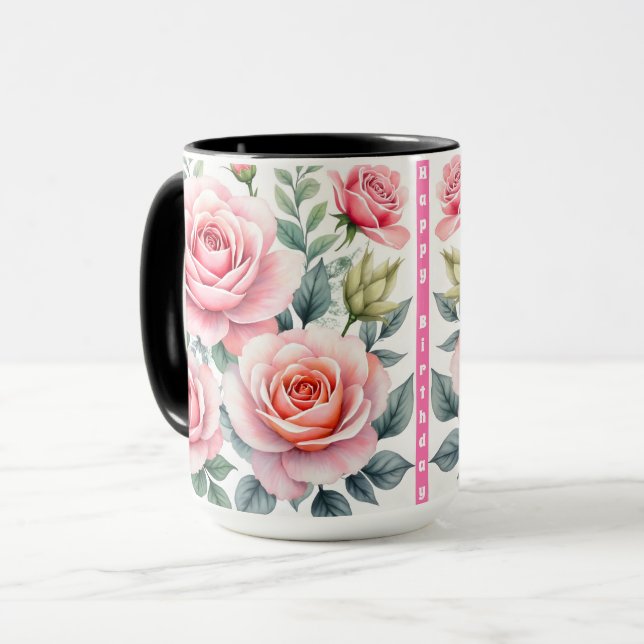 Taza Popular Luxury Pink Roses Beautiful Collection (Anverso izquierdo)