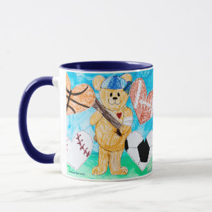 Taza Por el amor a los deportes - Arte infantil para la