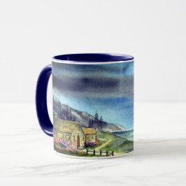 Taza Por la luz de la acuarela de la Luna de Silencio