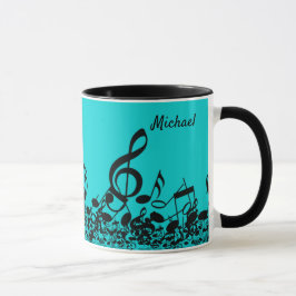 Taza Porque música - Notas musicales Regalo turquesa ne